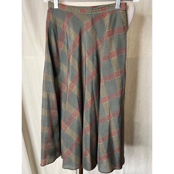 Vintage ILGWU Union-Made Plaid A-Line Skirt Dry Clean Only Size 2 Made In USA - Picture 1 of 8